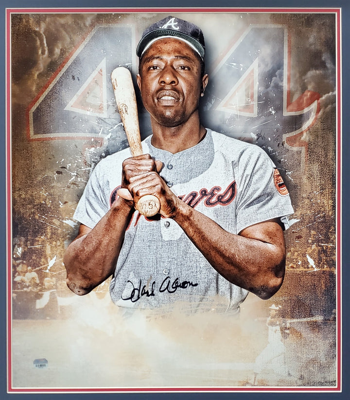 Hank Aaron Signed Framed 20x24 Photo Atlanta Braves Fanatics