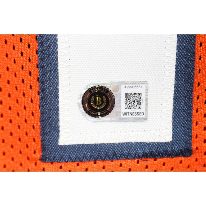 Bo Nix Autographed/Signed Pro Style XL Jersey Orange Beckett Witness 58323