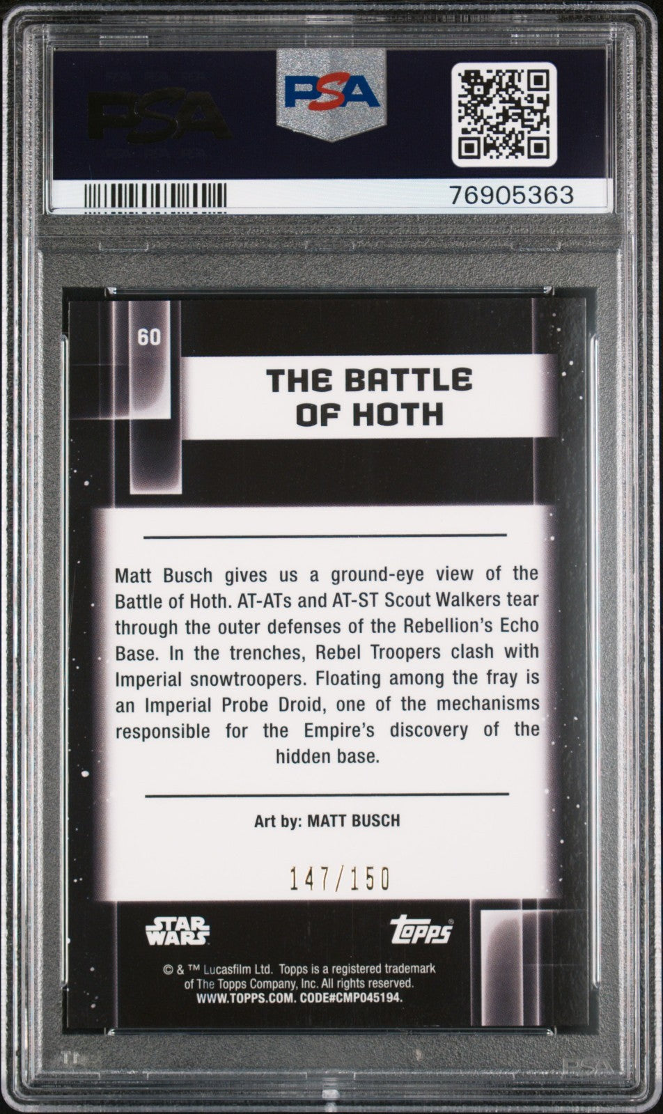 2021 Topps Chrome Star Wars Galaxy Battle of Hoth Atomic Refractor #60 - PSA 10