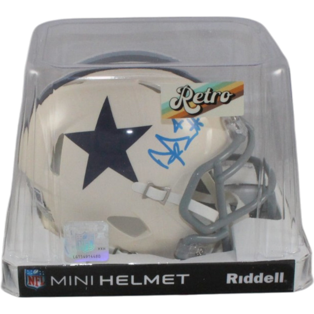 Dak Prescott Autographed/Signed Dallas Cowboys Retro Mini Helmet Beckett 56340
