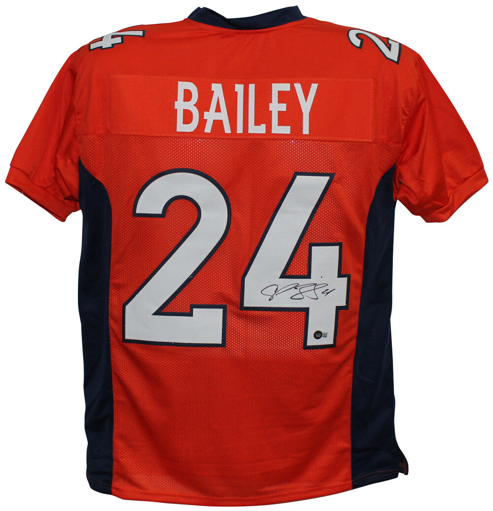 Champ Bailey Autographed/Signed Pro Style Orange XL Jersey Beckett 35660