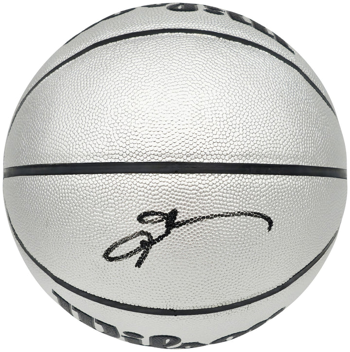 Allen Iverson Auto Platinum Edition Composite Leather Basketball 76ers Beckett