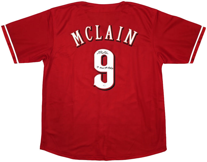 Reds Matt McLain Signed Red Jersey "1st MLB HR 5/23/23" Beckett Witness