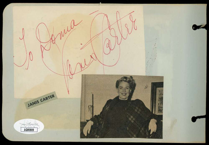Johnny Weissmuller Janis Carter JSA Coa Signed Vintage Album Page Autograph