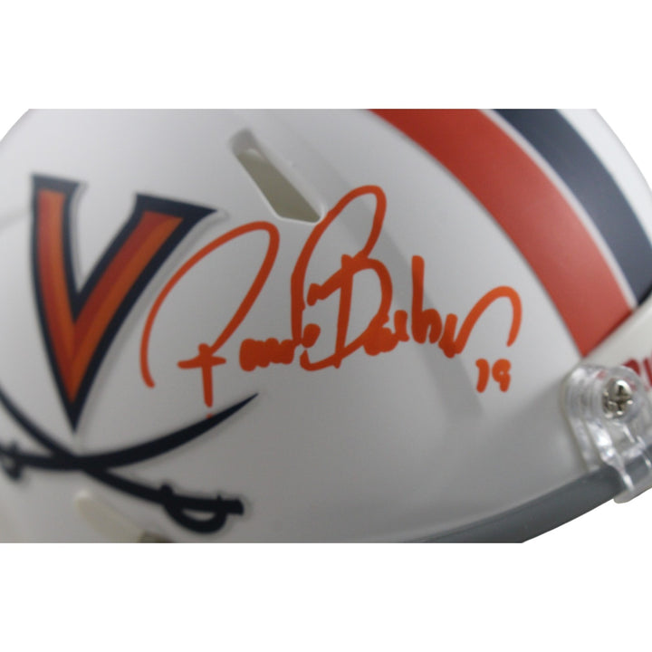 Ronde Barber Autographed Virginia Cavaliers White Mini Helmet Beckett WIT 55449