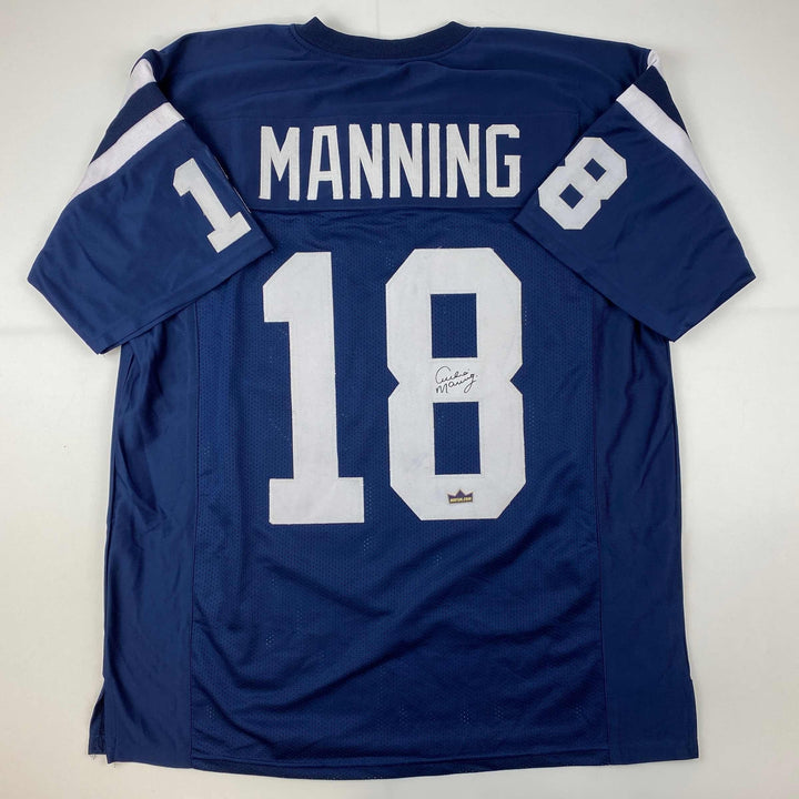 Facsimile Autographed Archie Manning Ole Miss Blue Reprint Jersey Size Men's XL