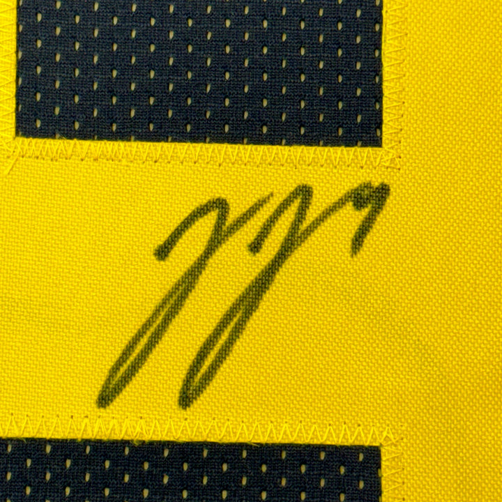 Framed Autographed/Signed J.J. JJ McCarthy 35x39 Michigan Jersey Beckett BAS COA
