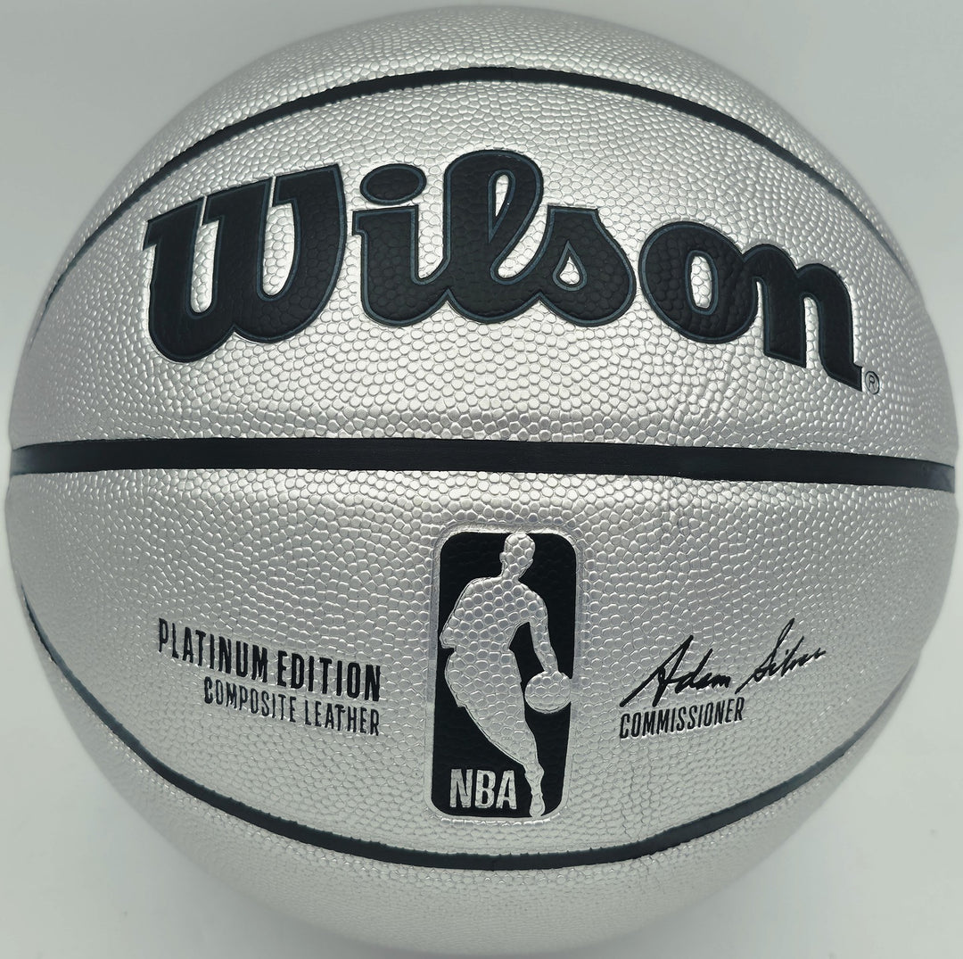 Allen Iverson Auto Platinum Edition Composite Leather Basketball 76ers Beckett