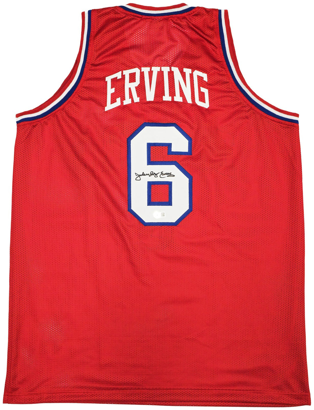 Philadelphia 76ers Julius "Dr. J" Erving Auto Signed Red Jersey Beckett Witness