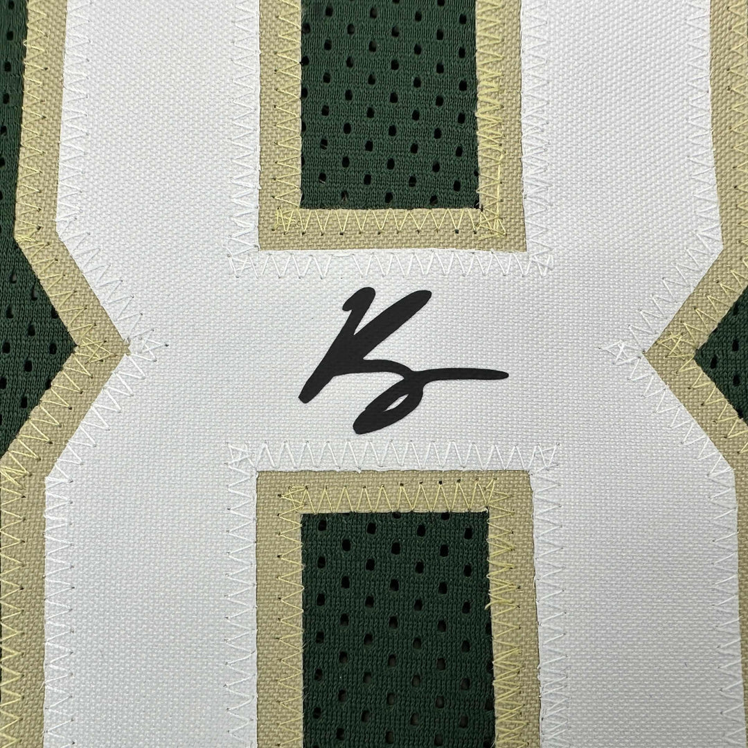 Facsimile Autographed Kyle Kuzma Milwaukee Green Reprint Jersey Size Men's XL