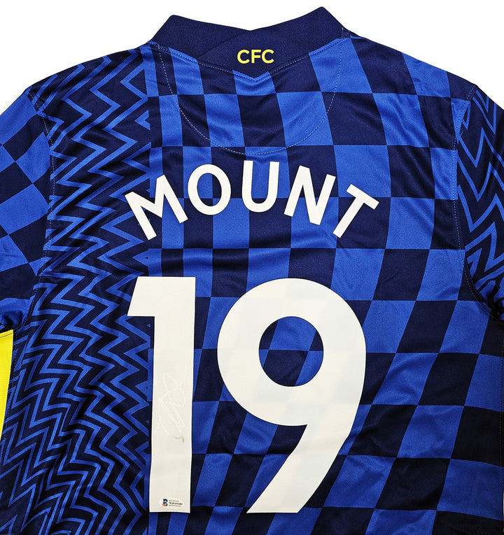 Chelsea F.C. Mason Mount Auto Signed Blue Nike Jersey Size M in Silver Beckett