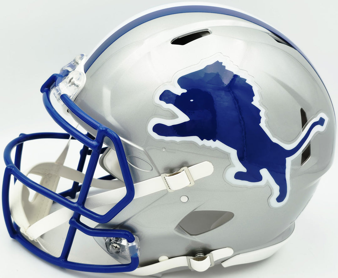 Barry Sanders Auto Lions Silver 1983-02 Full Size Speed Authentic Helmet Beckett