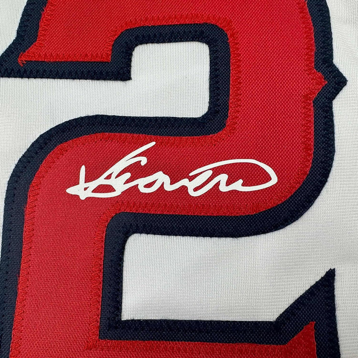 Framed Facsimile Autographed Vladimir Guerrero Sr. 33x42 Reprint Laser Jersey