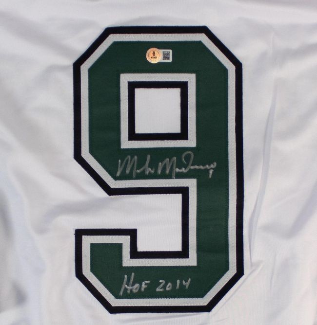 Mike Modano Dallas Signed White Hockey Jersey HOF 2014 BAS