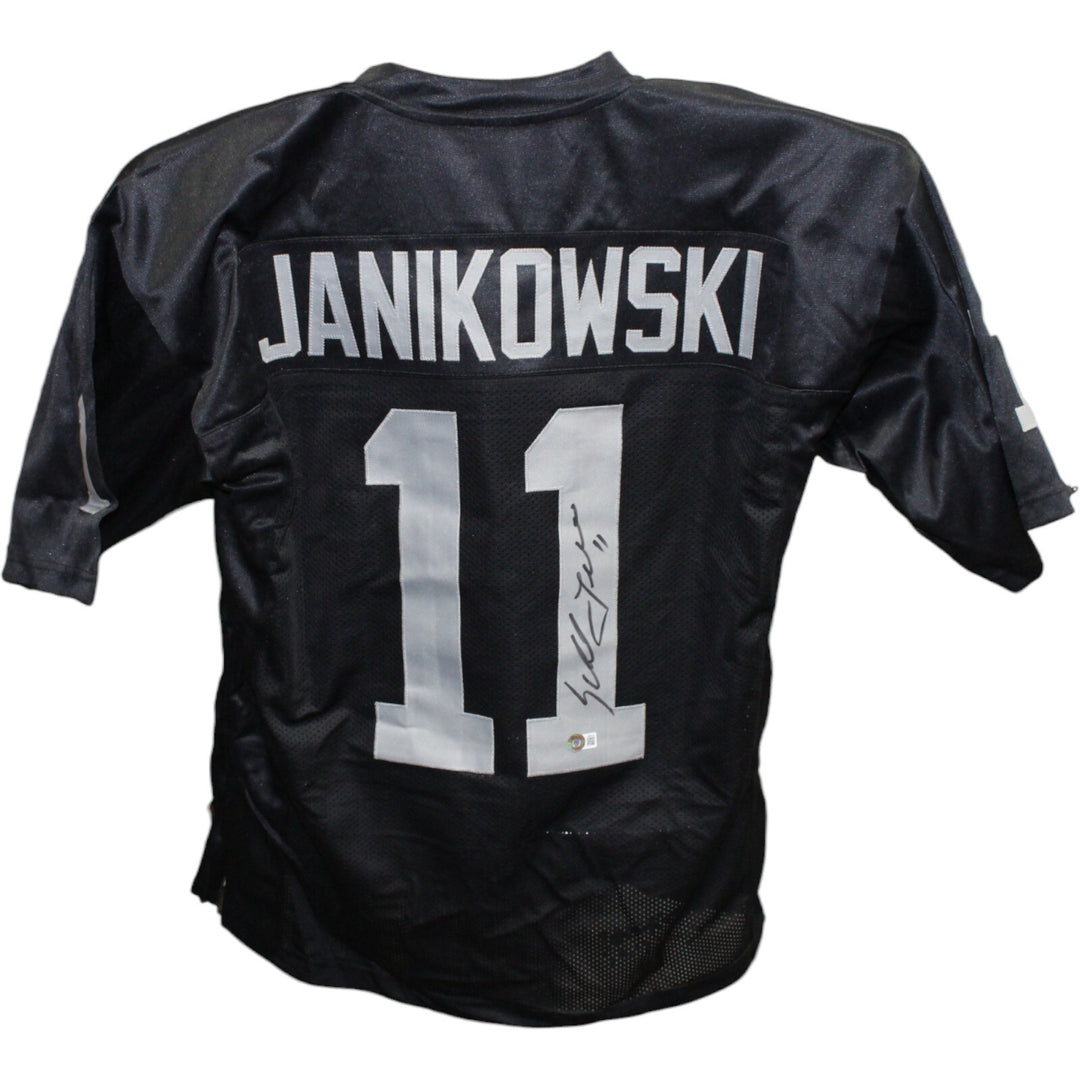Sebastian Janikowski Autographed/Signed Pro Style XL Jersey Black Beckett 42556