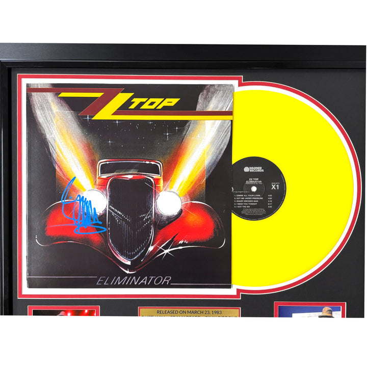 Billy Gibbons Autographed Eliminator Album Framed ZZ Top Backstage Pass Beckett