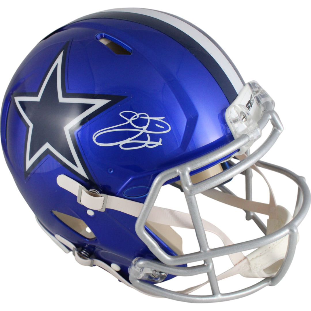Emmitt Smith Autographed Dallas Cowboys Authentic Flash Helmet Beckett 49570