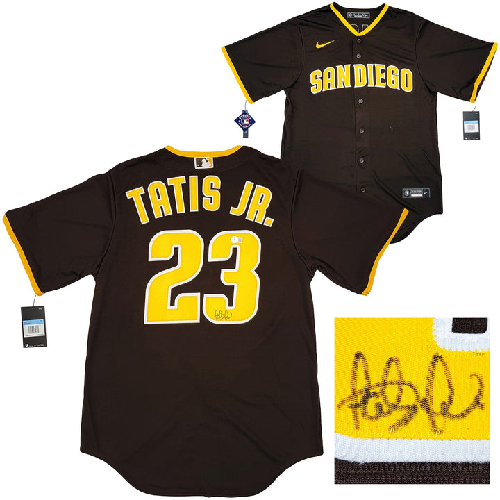 San Diego Padres Fernando Tatis Jr. Signed Brown Nike Jersey Size M Beckett Wit