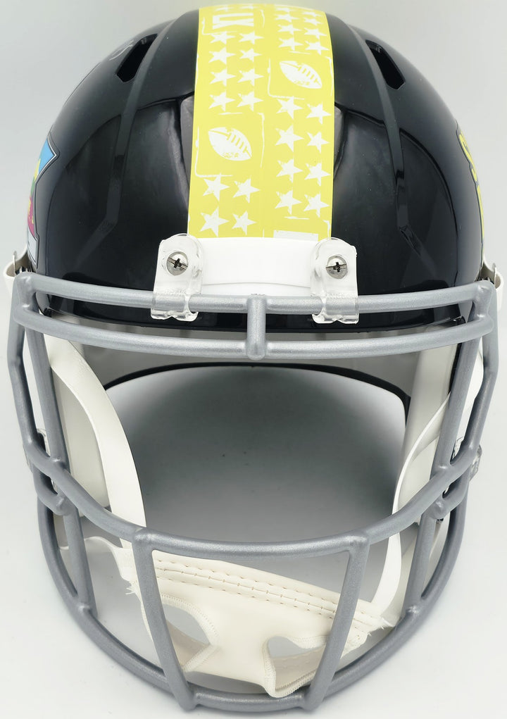 Zach Charbonnet Signed Seahawks Black Full Size SB LX Logo Speed Replica Helmet