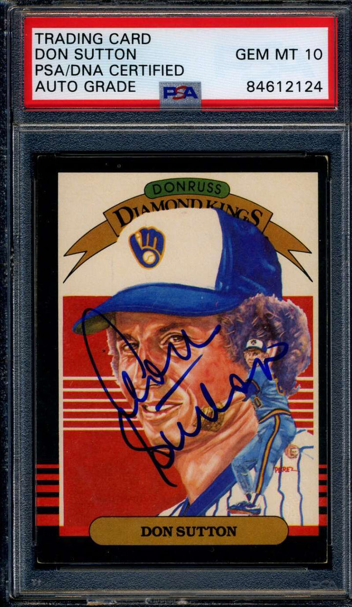 Don Sutton Gem Mint 10 PSA DNA Signed 1985 Donruss Diamond Kings Autograph