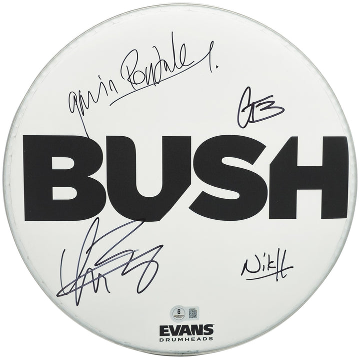 Bush Signed Drumhead Signed By All 4 Band Members Gavin Rossdale Beckett