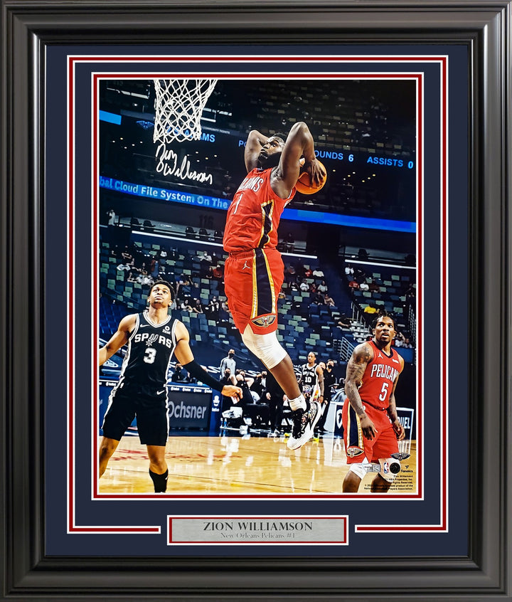 Zion Williamson Signed Framed 16x20 Photo New Orleans Pelicans Fanatics Holo
