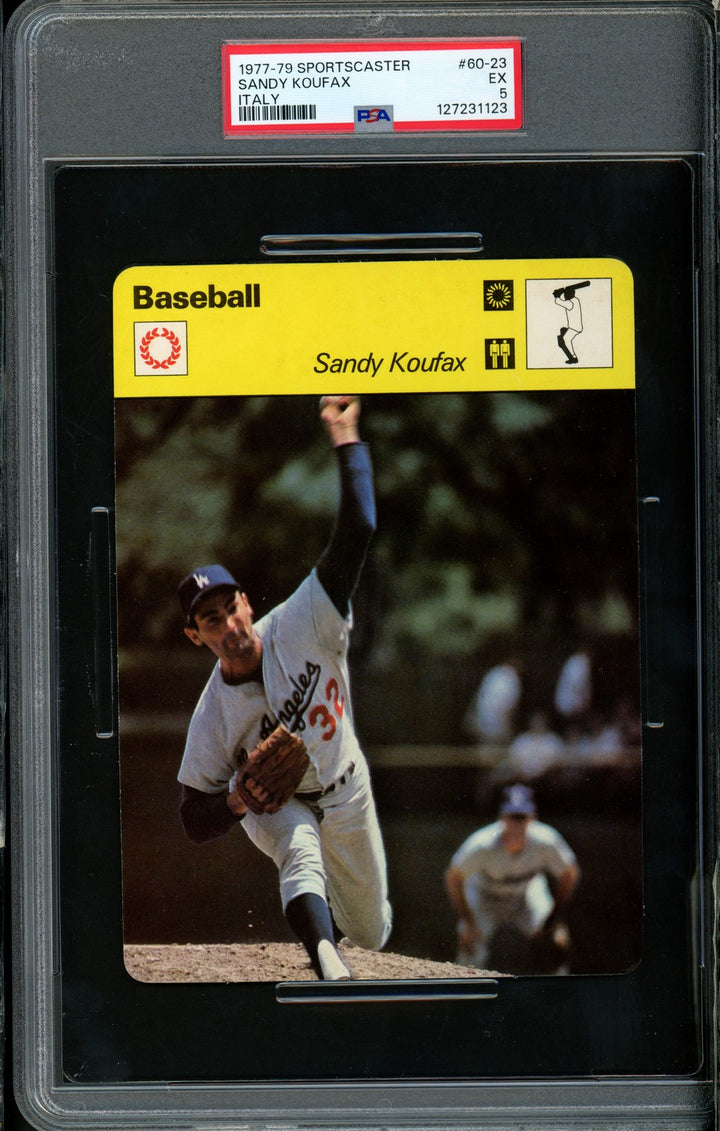 Sandy Koufax 1977-79 Sportscaster Card 60-23 Dodgers PSA 5 #127231123