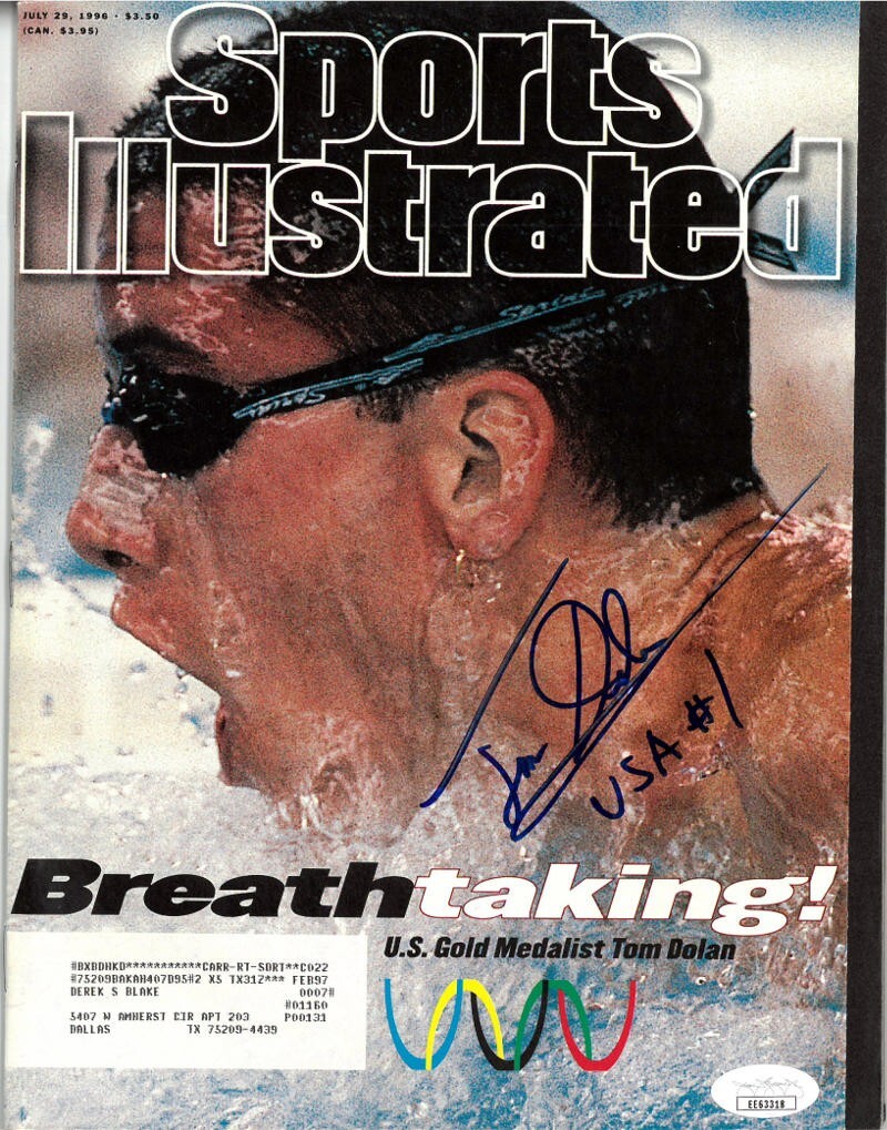 Tom Dolan signed Sports Illustrated Full Magazine 7/29/1996  Olympic Gold - JSA