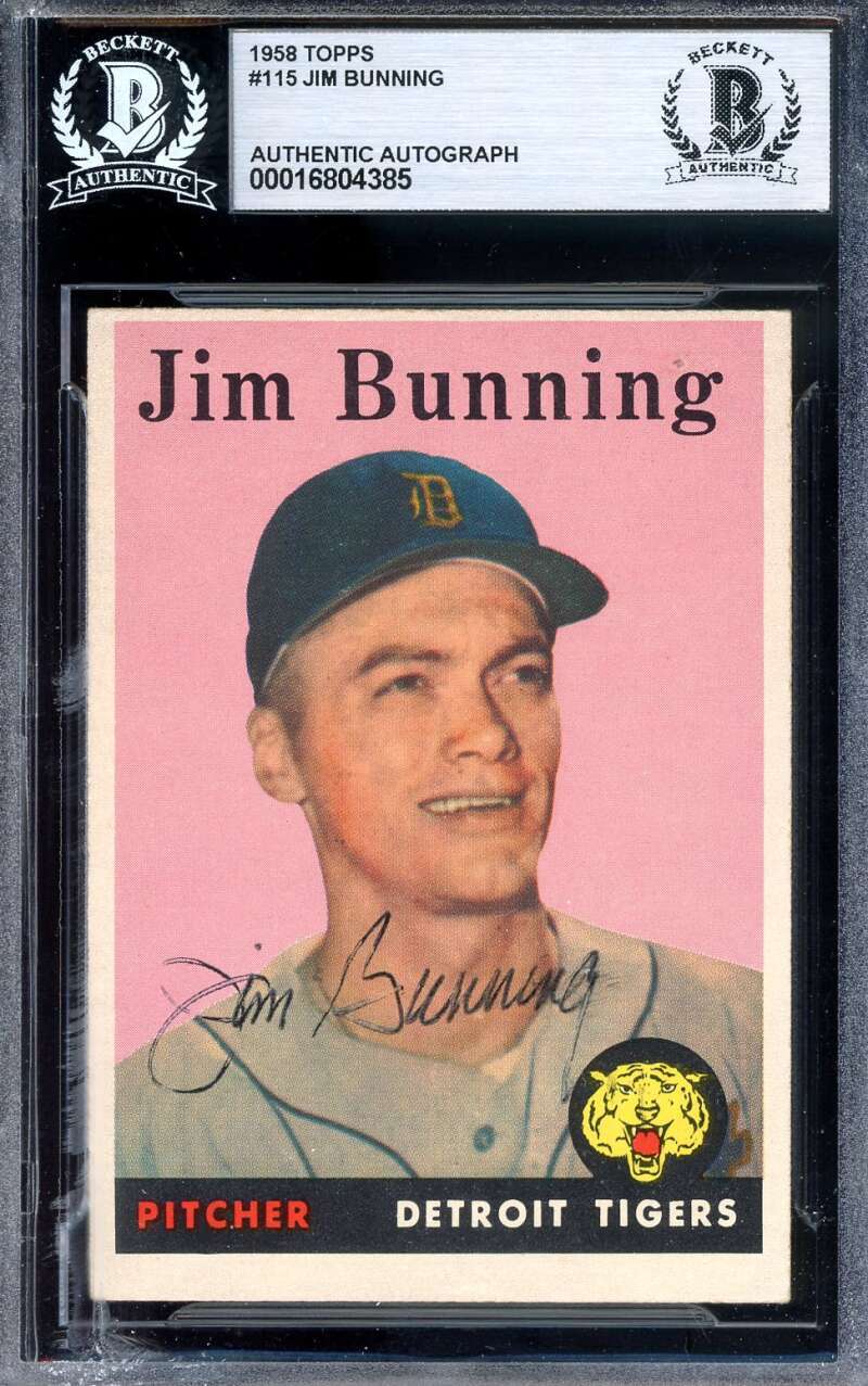 Jim Bunning Beckett BAS Signed 1958 Topps Autograph