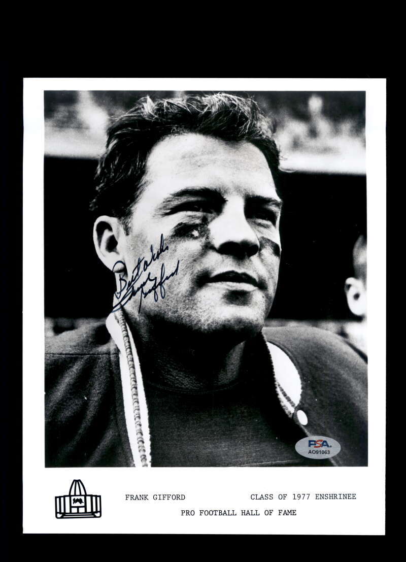 Frank Gifford PSA DNA Signed 8x10 Photograph Autographed