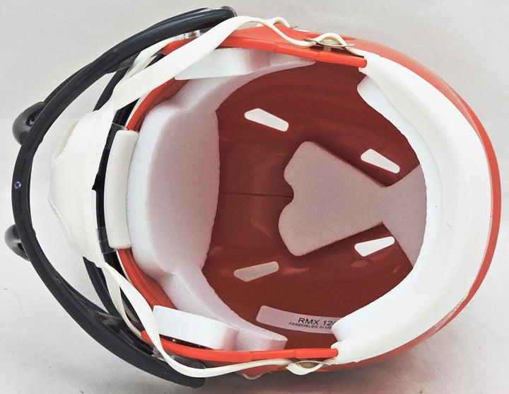 Justin Fields Signed Bears 2022 Alternate Orange Speed Mini Helmet Beckett Wit