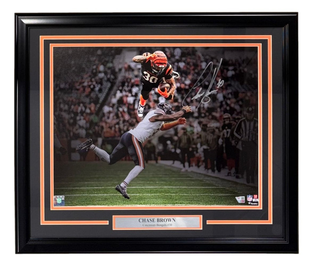 Chase Brown Signed Framed 16x20 Cincinnati Bengals Photo Fanatics