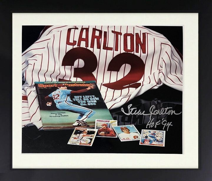 Steve Carlton signed Philadelphia Phillies 8x10 Photo HOF 94 Framed - COA /4X CY