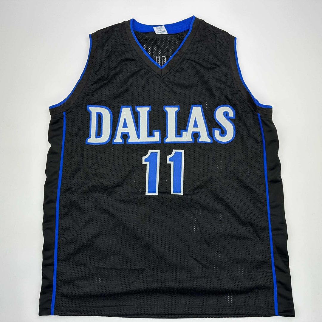 Facsimile Autographed Kyrie Irving Dallas Black Reprint Jersey Size Men's XL