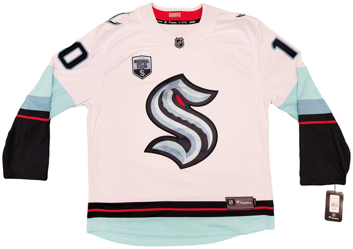Seattle Kraken Matty Beniers Auto White Fanatics Jersey XL Inaugural Fanatics