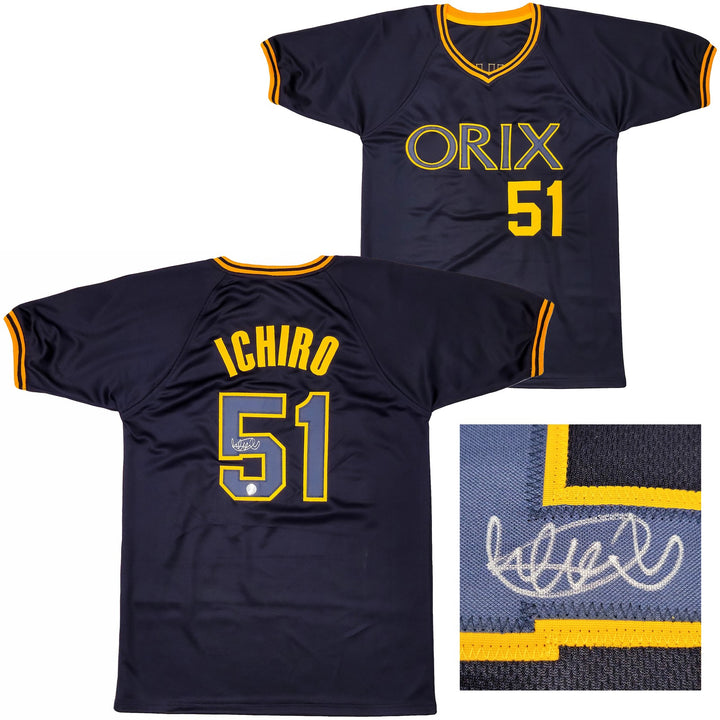 Orix Blue Wave Ichiro Suzuki Autographed Signed Navy Jersey IS Holo