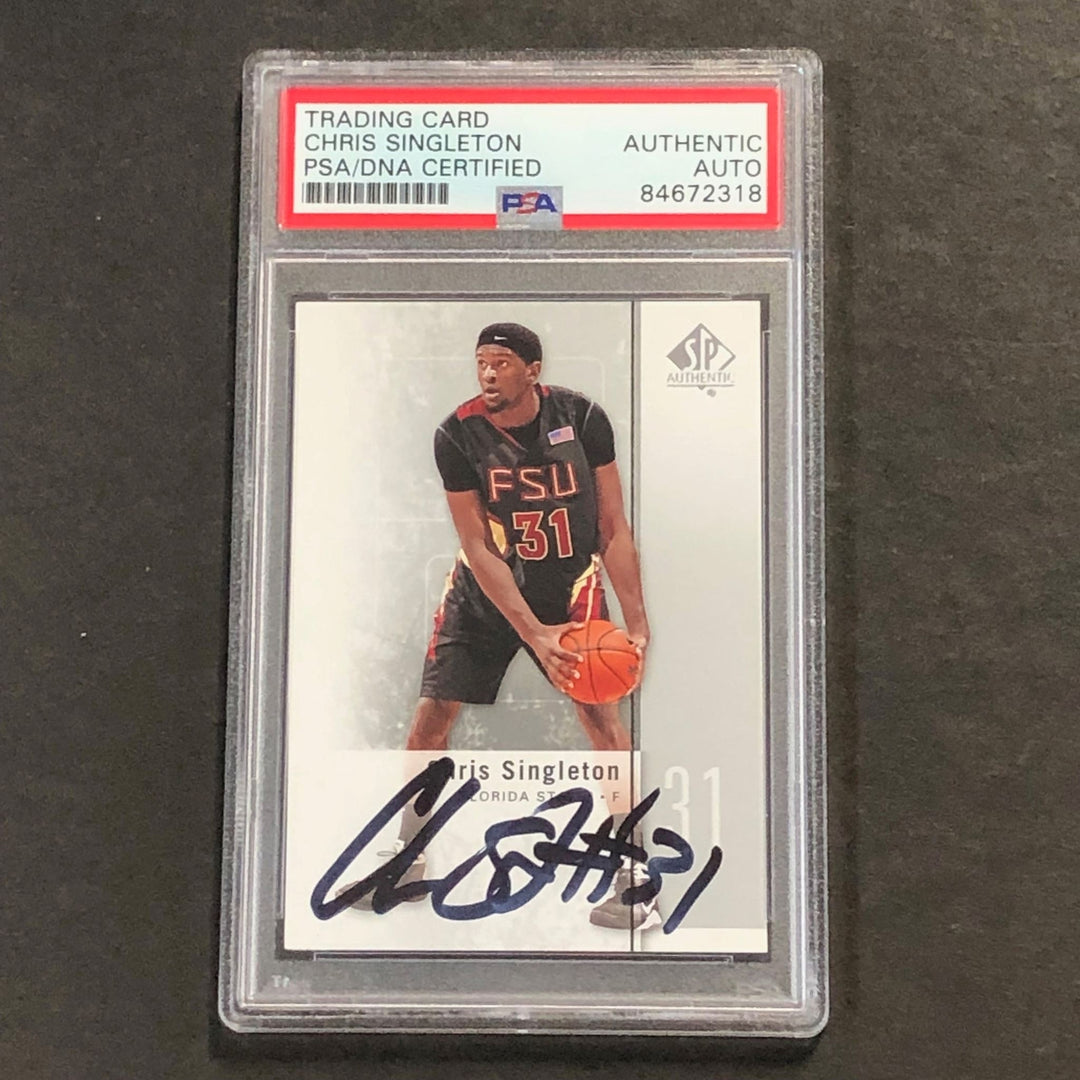 2011-12 SP Authentic #38 Chris Singleton Signed Card AUTO PSA Slabbed Florida St