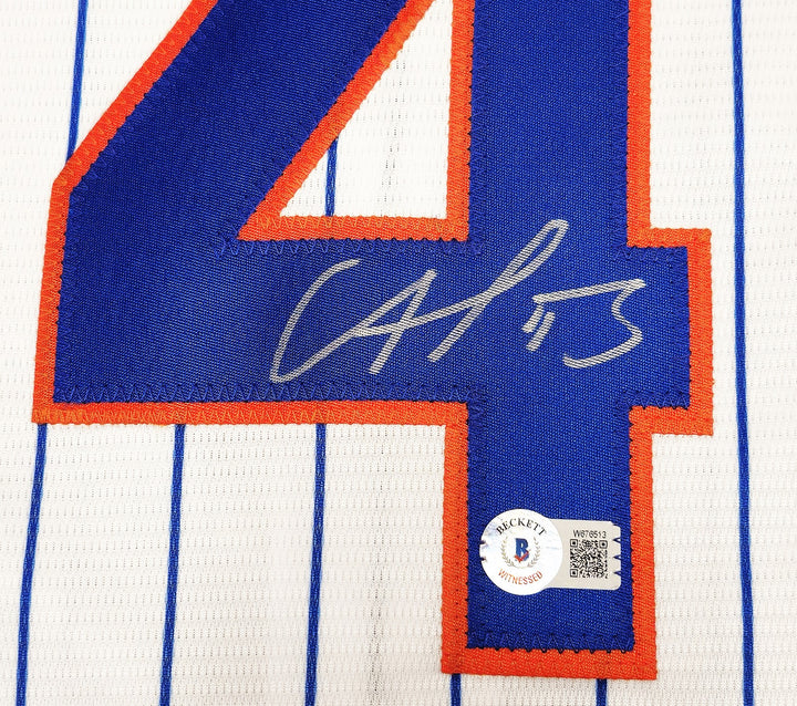 New York Mets Francisco Alvarez Signed White Nike Jersey Size L Beckett Witness