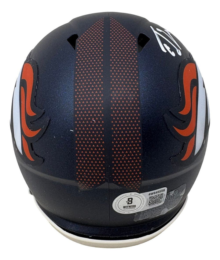 Ed McCaffrey Signed Denver Broncos Mini Speed Helmet BAS