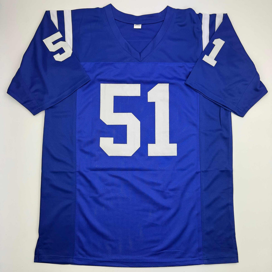 Autographed/Signed Kwity Paye Indianapolis Blue Football Jersey Beckett BAS COA