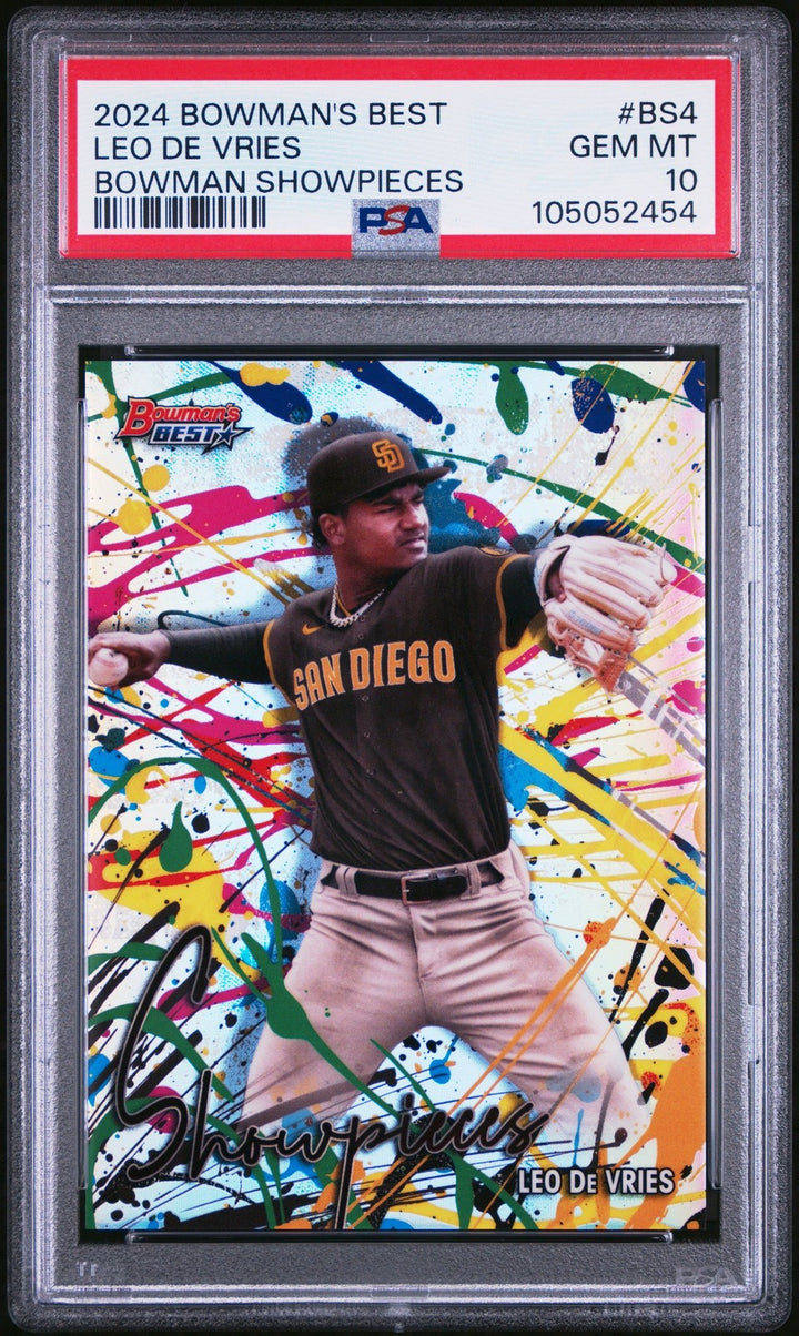 Graded 2024 Bowmans Best Leo De Vries #BS4 Showpieces RC Card PSA 10