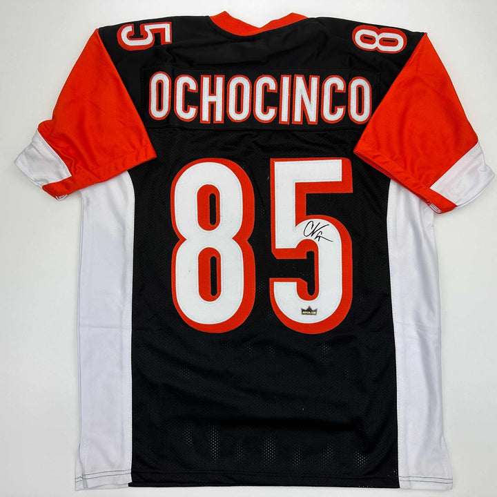 Facsimile Autographed Chad Ochocinco Johnson Cincinnati Black Reprint Jersey XL