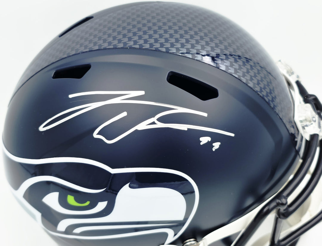 Leonard Williams Signed Seahawks Blue Full Size Speed Replica Helmet Beckett Wit
