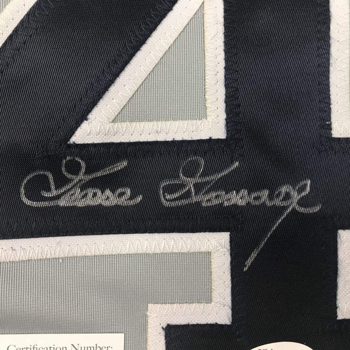 FRAMED Autographed/Signed GOOSE GOSSAGE 33x42 New York Grey Jersey JSA COA Auto