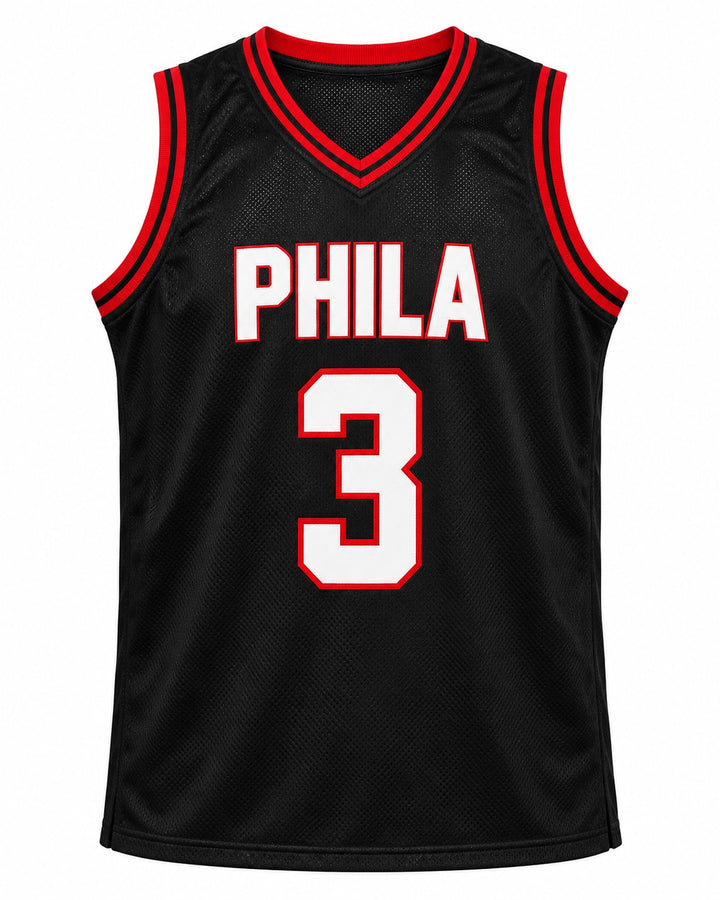 Allen Iverson Signed 76ers Black Custom Jersey JSA