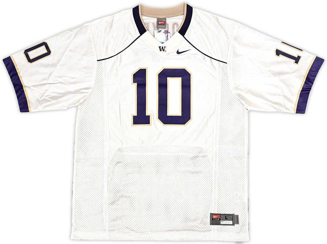 Washington Huskies Jake Locker Signed White Nike Jersey Size L PSA/DNA