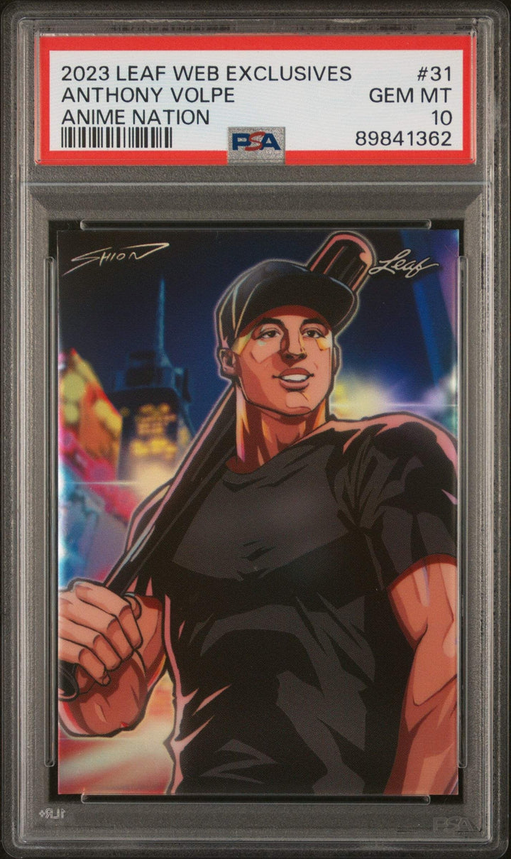 Graded 2023 Leaf Web Anthony Volpe #31 Anime Nation #/229 Baseball Card PSA 10