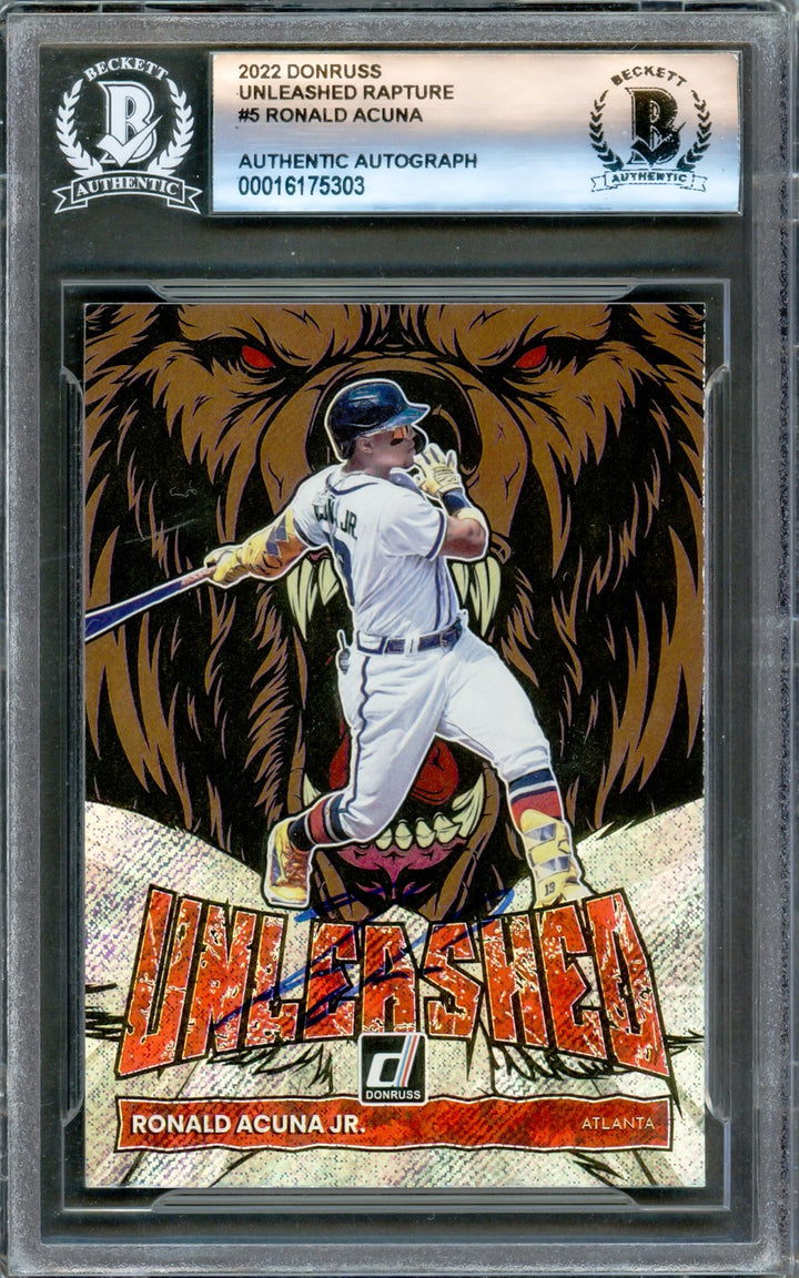 Ronald Acuna Jr. Signed 2022 Donruss Unleashed Card #UL-5 Atlanta Braves Beckett