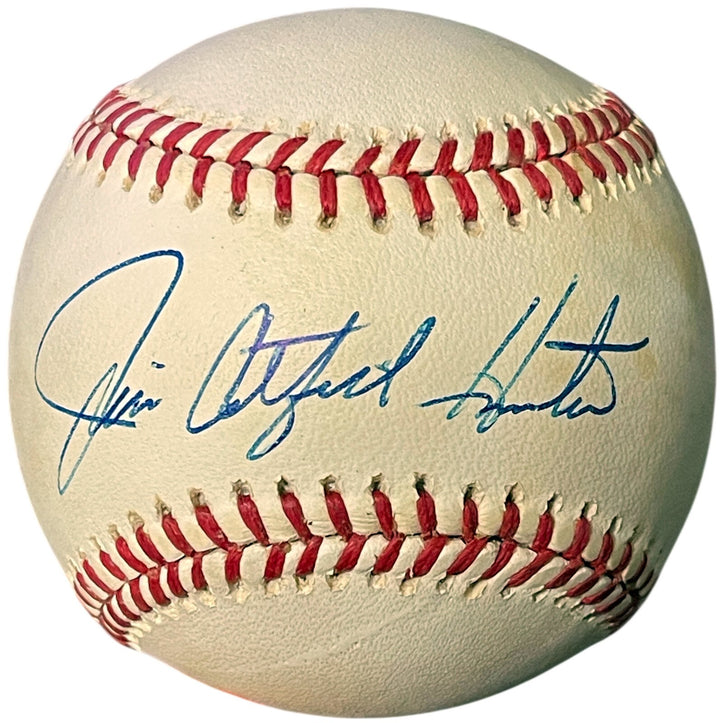 Jim "Catfish" Hunter signed ROAL Rawlings OFC American League Baseball Tone -BAS