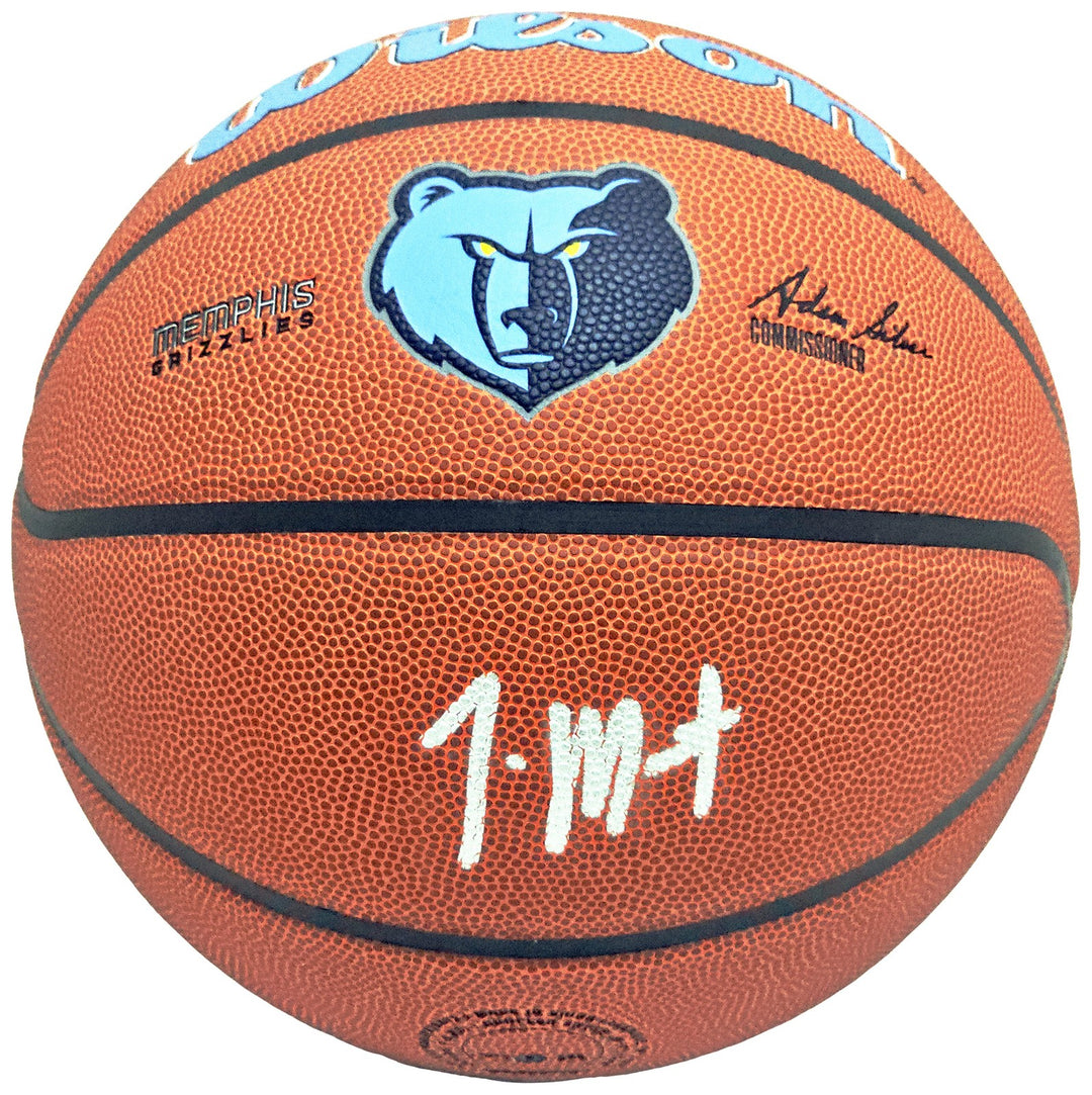 Ja Morant Signed Composite Leather Memphis Grizzlies Logo Basketball Beckett